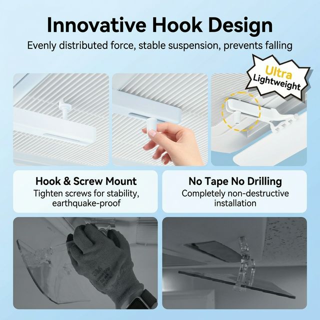 Innovative lightweight hook design installation