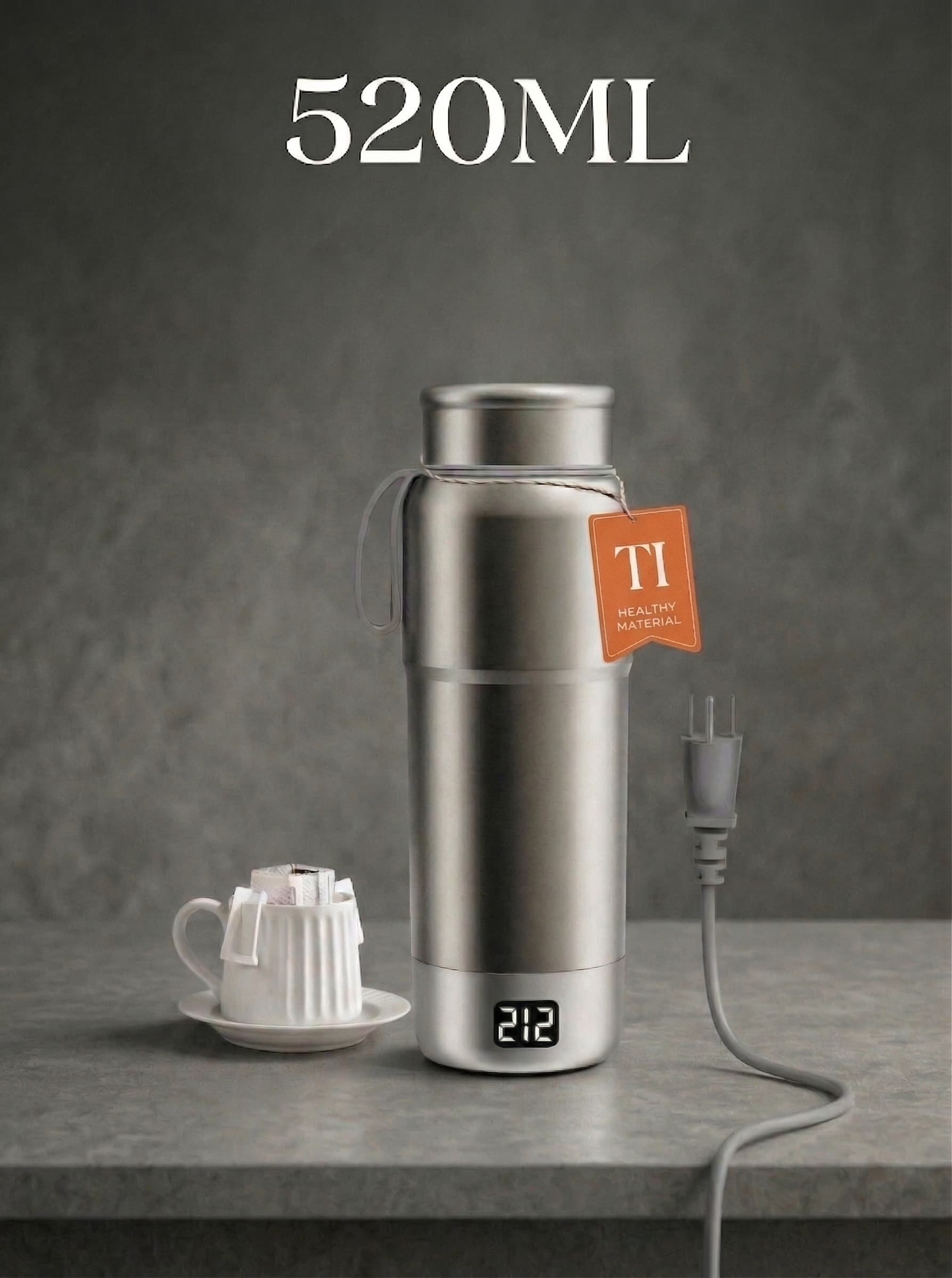 Pure Titanium Mini Travel Electric Kettle 520ML